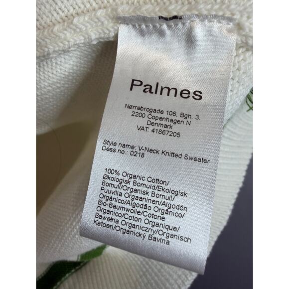 Palmes Off-White PFTC V Neck Knit Sweater Cotton Tennis Preppy Sz M New - Picture 11 of 13
